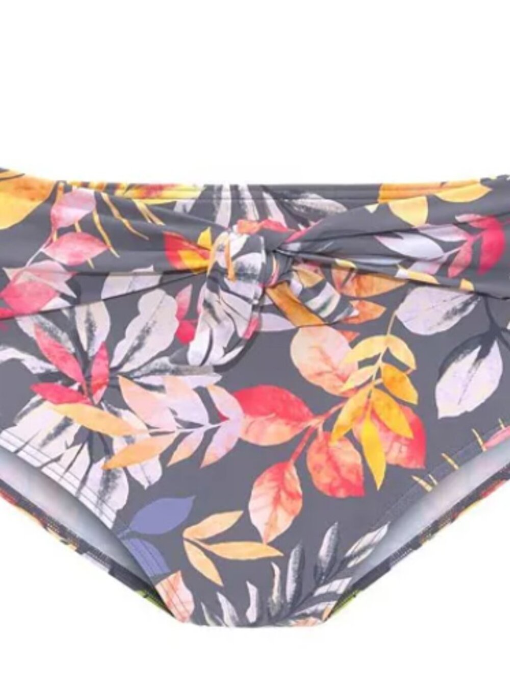 Lascana Womens High Waist Floral Bikini Swimsuit Bottom - Grey Printed, 10 - Picture 3 of 4